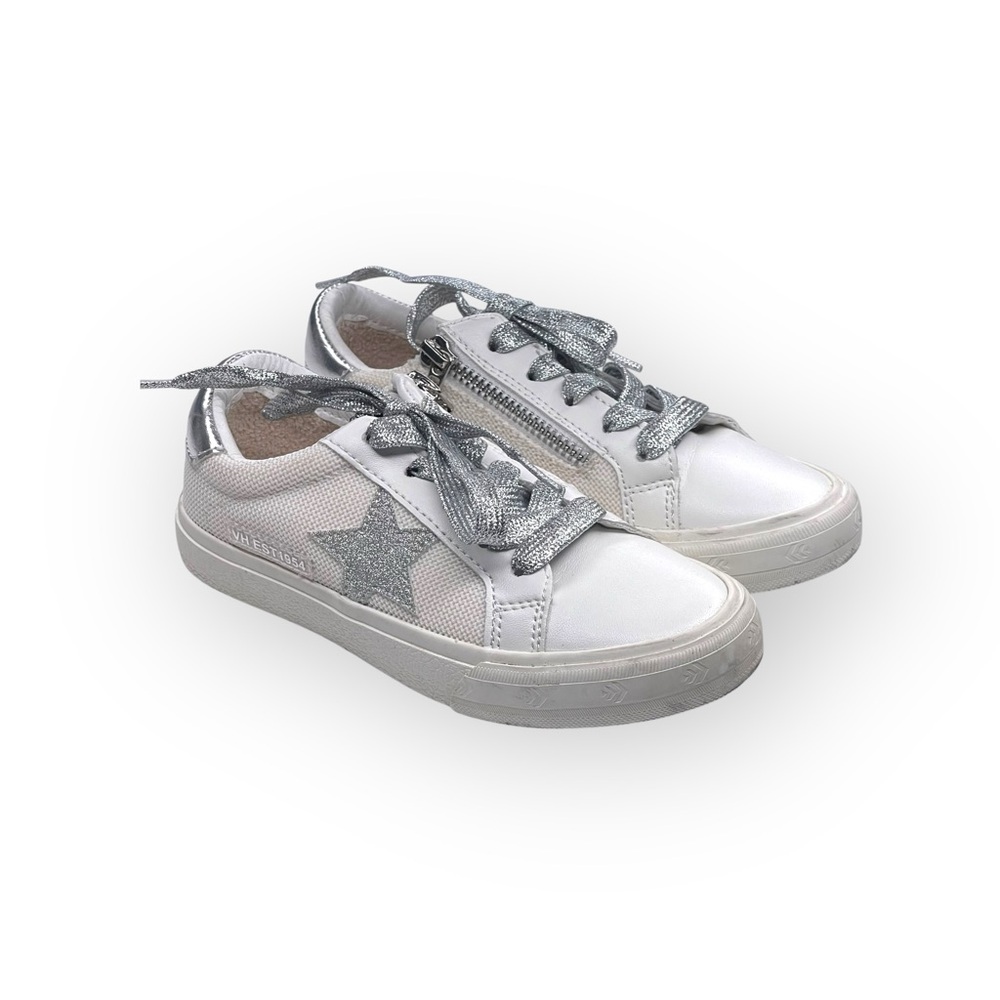 Vintage Havana 𖤐 Gita Star Sneakers 𖤐 Vegan Leather Silver Metallic Glitter 𖤐 12 - Picture 9 of 16